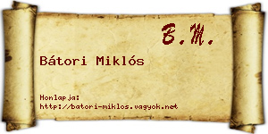 Bátori Miklós névjegykártya