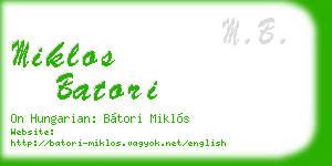 miklos batori business card